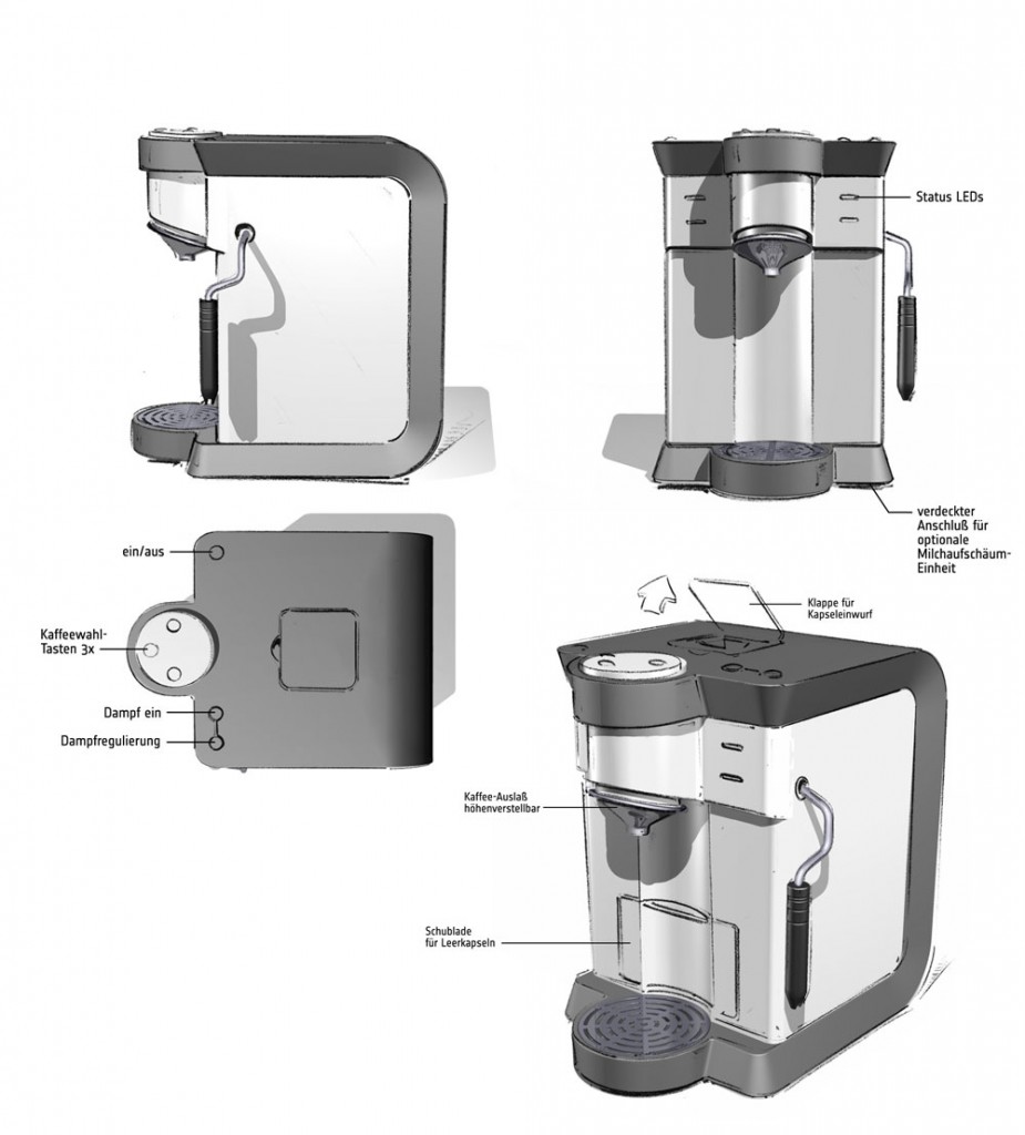 Designstudie Kaffeemaschine - Formel23 I DESIGNSTUDIO